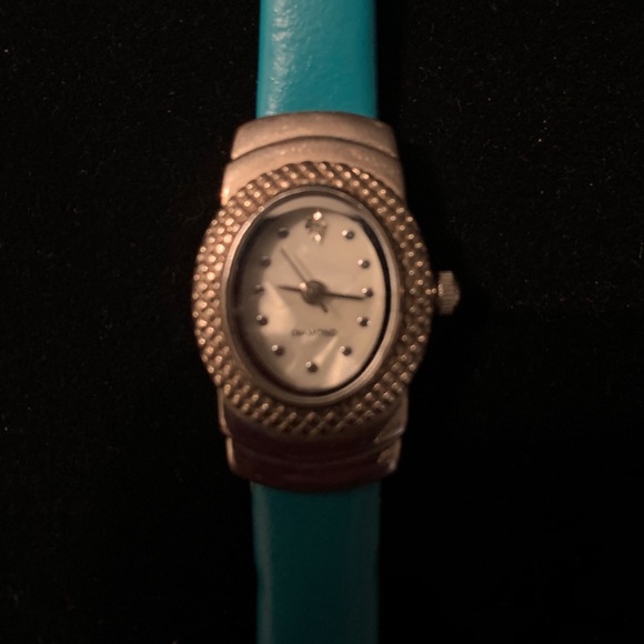 Sleek thin line turquoise & silver watch - Picture 2 of 2
